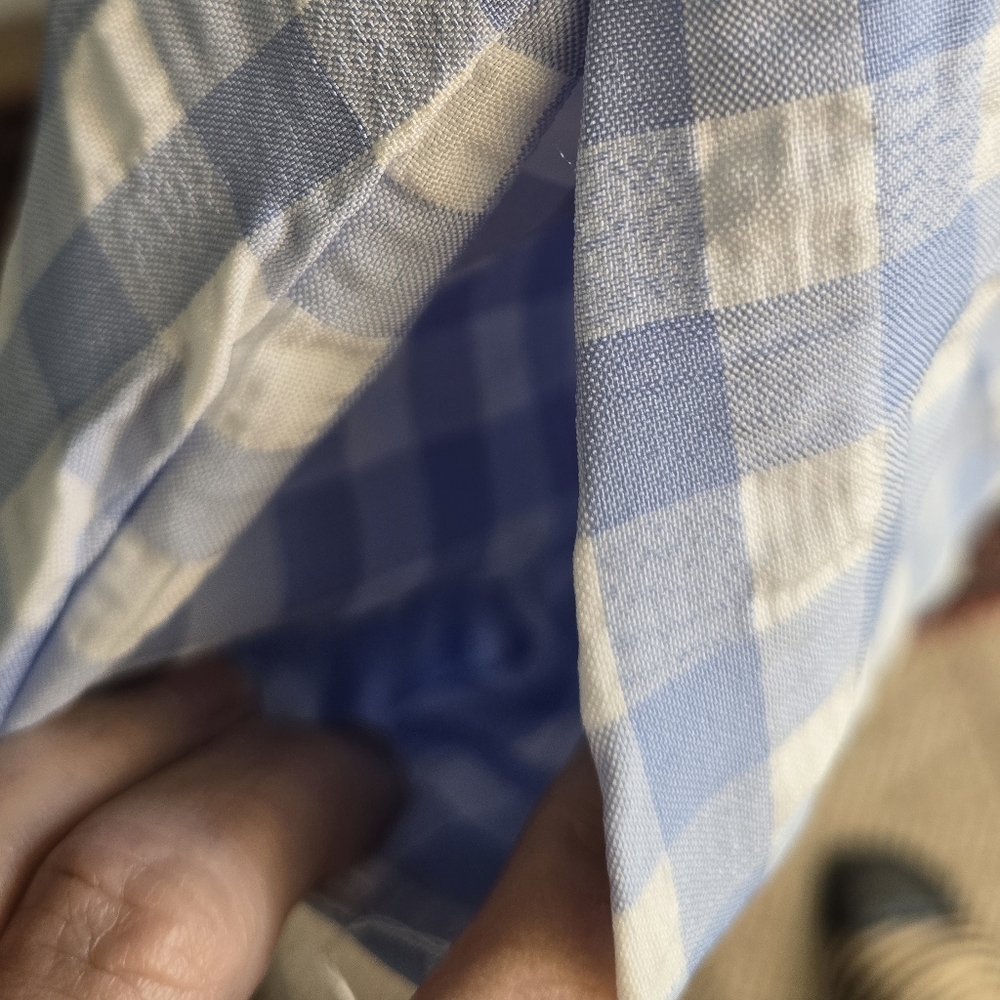 Smocked Square Neck Dress - Light Blue Gingham Size M-L - Picture 3 of 7